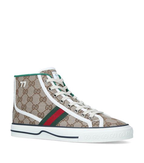 gucci signature hi top sneakers|Gucci high top sneakers beige.